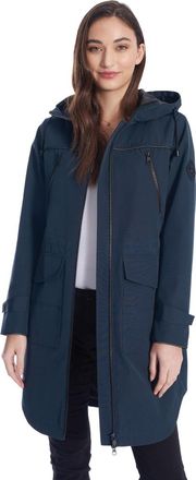 Alpine North Kusawa - Mid-length Hooded Drawstring-Waist Raincoat in Navy at Nordstrom, Size Medium