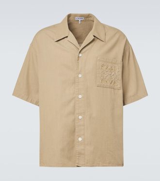 Loewe Camicia in cotone con ricamo logo