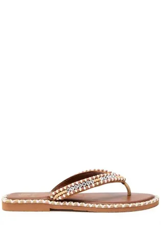 De Siena shoes Womens Beaded Sandal In Natural