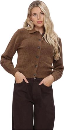 Knit-ted Danny Cardigan - Dames - Truien - Bruin - Maat: M