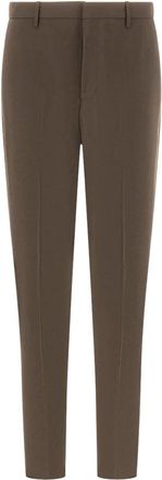 Fendi Pantalone in Kid - Heren - Broeken - Bruin - Maat: L Wol
