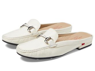 Marc Joseph New York Grand Mule Womens Flat Shoes White Snake : 6.5 M, Leather/Rubber