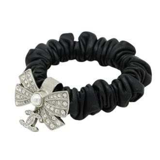 Chanel Pre-owned Accessories, female, Black, Size: ONE SIZE Pre-owned Coco Mark Ribbon Hair Tie