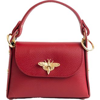 Persaman New York Bee Top Handle Leather Satchel in Dark Red at Nordstrom Rack