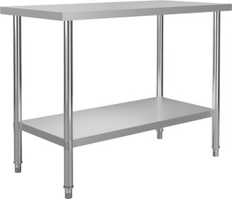 vidaXL Mesa De Trabajo Para Cocina Acero Inoxidable 120x60x85 Cm Vidaxl