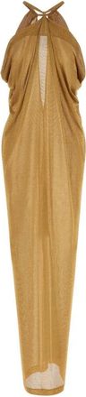 Alberta Ferretti Flowing Maxi Dress with Halter Neckline and Keyhole Detail