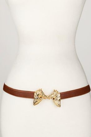 Raina Harvey Horse Clasp Leather Belt in Cognac at Nordstrom, Size Medium