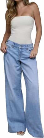 Hidden Jeans Low Rise Super Wide Leg Jeans In Light Wash