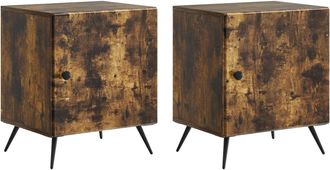 vidaXL Armario De Noche 2 Uds. Roble Ahumado 43 X 34,5 X 50 Cm Vidaxl