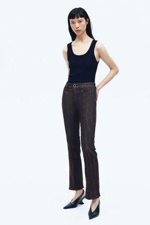 H&M Flared High Ankle Jeans in Dark Brown at Nordstrom, Size 14