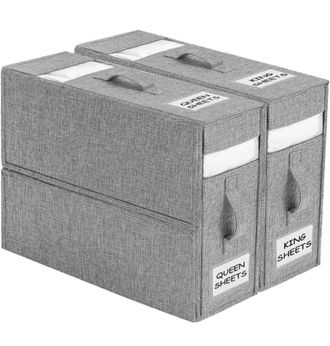 OEM Juego De 2 Organizadores Plegables Para Ropa Blanca, Para Armario De Ropa Blanca, Color Gris