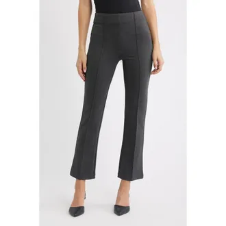 Lyss&eacute; ntials Elysse Ankle Ponte Pants in Charcoal at Nordstrom, Size X-Small