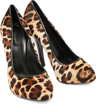 Dolce & Gabbana pony hair leopard pumps - Brown