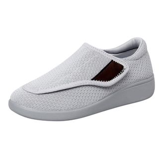 Generic Spring and Autumn Mom Shoes Mesh Breathable Casual Shoes Fashion Slope Heel Comfortable Walking Shoes Large Size Mens Casual Dress Shoes Size 13 (Grey