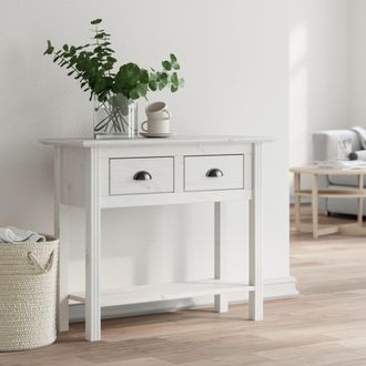Berkfield Home Console Table BODO White 90x34.5x73 cm Solid Wood Pine