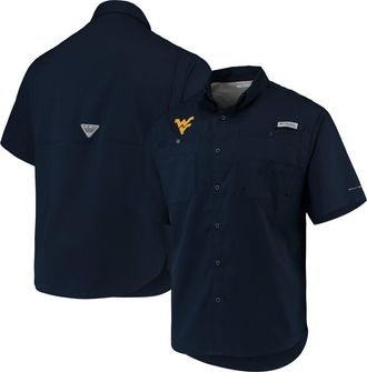 Columbia Mens Columbia Navy West Virginia Mountaineers PFG Tamiami Omni-Shade Button-Down Shirt at Nordstrom, Size X-Large