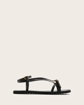 AllSaints Tyla Eyelet Leather Buckle Sandals