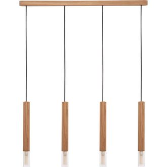 Netlighting Madera Bar Pendant Ceiling Light Wood 4x G9 in Brown