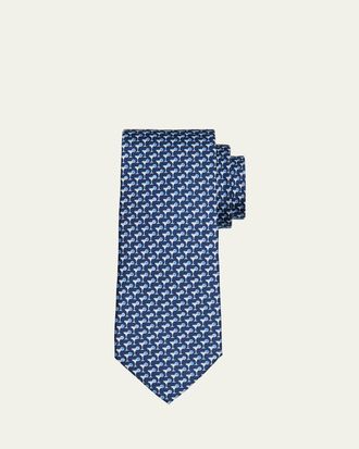Ferragamo Mens Cocktail-Print Silk Tie