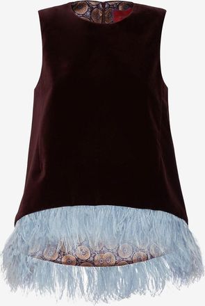 La DoubleJ &Auml;rmelloses Samttop mit Rundhalsausschnitt La Scala