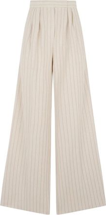 Max Mara Palazzo Broeken - Dames - Wijde Broeken - Beige - M - Katoen - Broeken