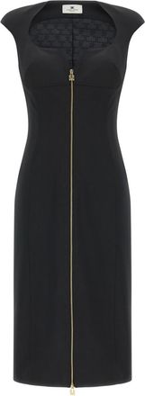 Elisabetta Franchi Black Heart-shaped neckline dress