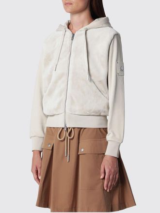 Moose Knuckles Felpa con cappuccio e zip in velluto di cotone con logo