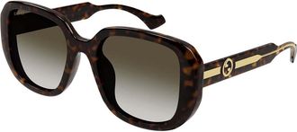 Gucci GG1557SK 002 Womens Sunglasses Tortoiseshell Size 54 - Free RX Lenses - Free RX Lenses