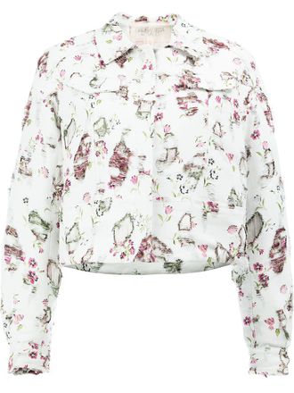 Giambattista Valli distressed floral jacket - Bianco