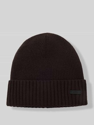 HUGO BOSS M&uuml;tze aus reiner Schurwolle in Dunkelbraun, Gr&ouml;&szlig;e 1