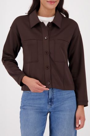 Monari Sweatjacke MONARI, Damen, Gr. 38, dk chocolate, Sweatware, Obermaterial: 96% Polyester, 4% Elasthan, unifarben, regular fit normal, Rundhals, eingeset