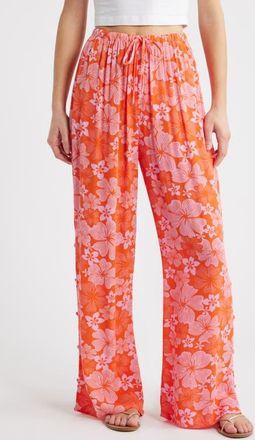 Rip Curl Aloha State Tie Waist Beach Pants in Red at Nordstrom, Size X-Large