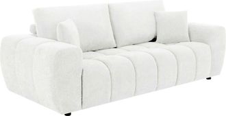 Oviala Sofá recto de 3 plazas en crudo L 238 cm