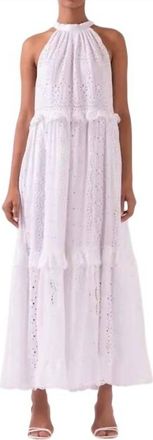 Celina Moon Azalea Halter Neck Tiered Dress In White