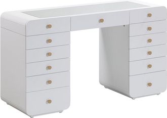 TOV Furniture Tov Furniture Hollywood Desk With Jumbo Led Panel Vanity Mirror