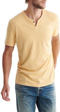 Lucky Brand Button Notch Neck T-Shirt in Jojoba at Nordstrom Rack, Size Xx-Large