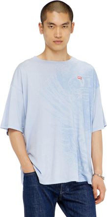 Diesel Relaxed T-shirt with pigment prints - T-Shirts - Man - Blue