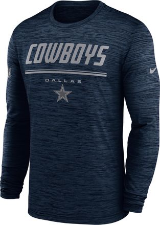 Nike Dallas Cowboys Sideline Team Issue Velocity Nike Mens Dri-FIT NFL Long-Sleeve T-Shirt in Blue | 02EQ41S7RD-CH4
