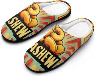 Generic Vintage Cashew Cotton Slipper for Women Indoor Outdoor House Shoes Anti-Skid Slippers with Rubber Sole