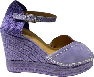 Castaner Lavendel Espadrilles met Sleehak en Uitsparing - Dames - Sleehakken - Paars - 41 EU - Katoen - Schoenen