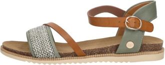 Mustang Sandalen Plat - Dames - Sandalen - Veelkleurig - 38 EU - Leer - Schoenen