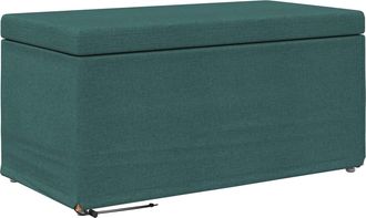 vidaXL Pouf Verde Scuro 81 X 41 X 40 Cm Tessuto E Legno Ingegnerizzato Vidaxl