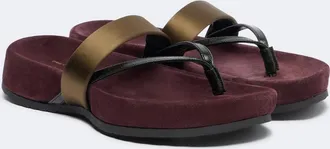 Dries Van Noten Satin and leather thong sandals