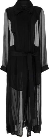 Ann Demeulemeester Black Crepe Georgine Trench Coat