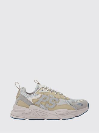 Plein Sport Leather and Mesh Low-Top Trainers with Contrast Monogram