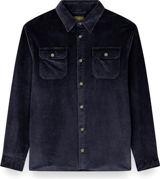 Paul & Shark Velvet Overshirt, Man, Blue, Size: XXL