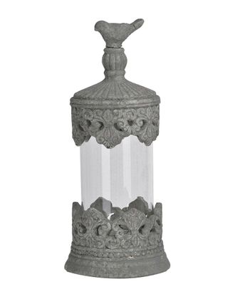 A&B Home Discontinued A&B Home Floating Fleur Jar With Bird Lid