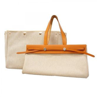Herm&egrave;s Natural Toile H Tote Bag (Pre-Owned)