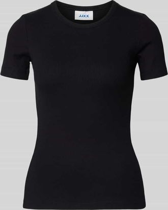 Jack & Jones T-Shirt mit geripptem Rundhalsausschnitt Modell FRANKIE in Black, Gr&ouml;&szlig;e XL