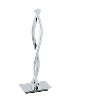 Loops Table Lamp Chrome Shade White Plastic In Line Switch Bulb LED 2x5W Included
